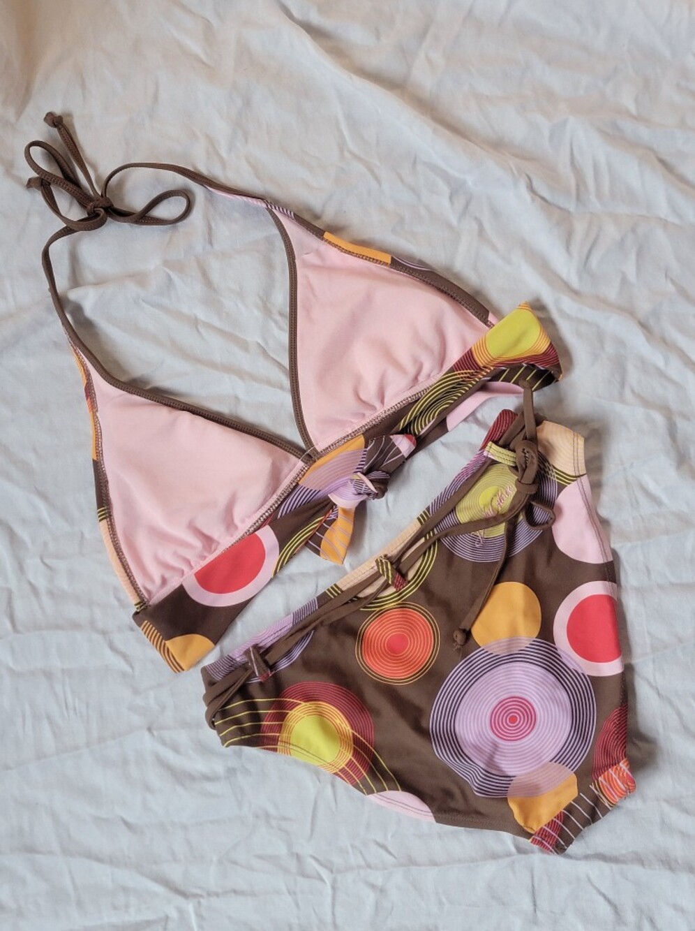 BODY GLOVE Brown Multicolor Circle Print Bikini Set - Picture 8 of 9